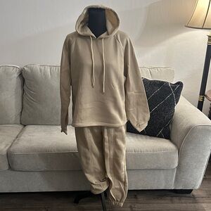 Tan Hoodie and Jogger Set